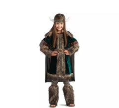 Costume da Vichinga verde per bambina