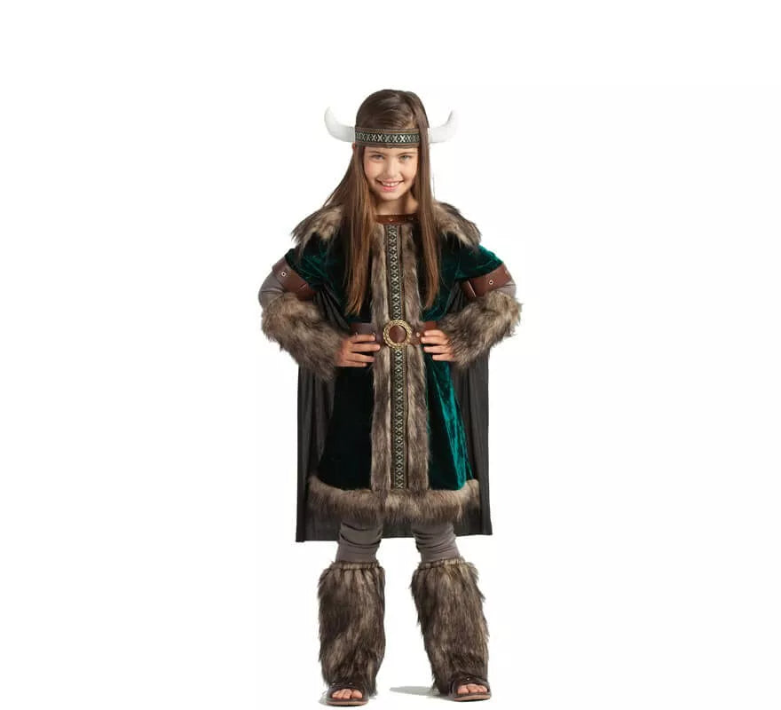 Translation missing: it.Disfraz de Vikinga verde para niña