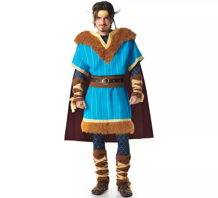 Translation missing: it.Disfraz de Vikingo azul con Capa para hombre
