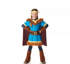 Costume da vichingo blu con mantello per bambini