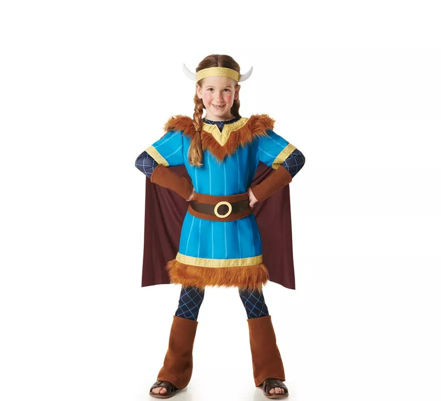 Translation missing: it.Disfraz de Vikingo azul con Capa para niños