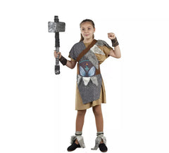 Costume da vichingo grigio per bambina