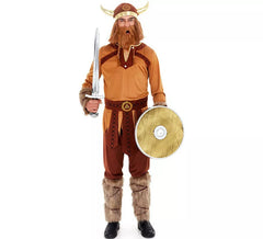 Costume da guerriero vichingo marrone da uomo