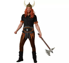 Costume da vichingo marrone scuro con cintura per uomo