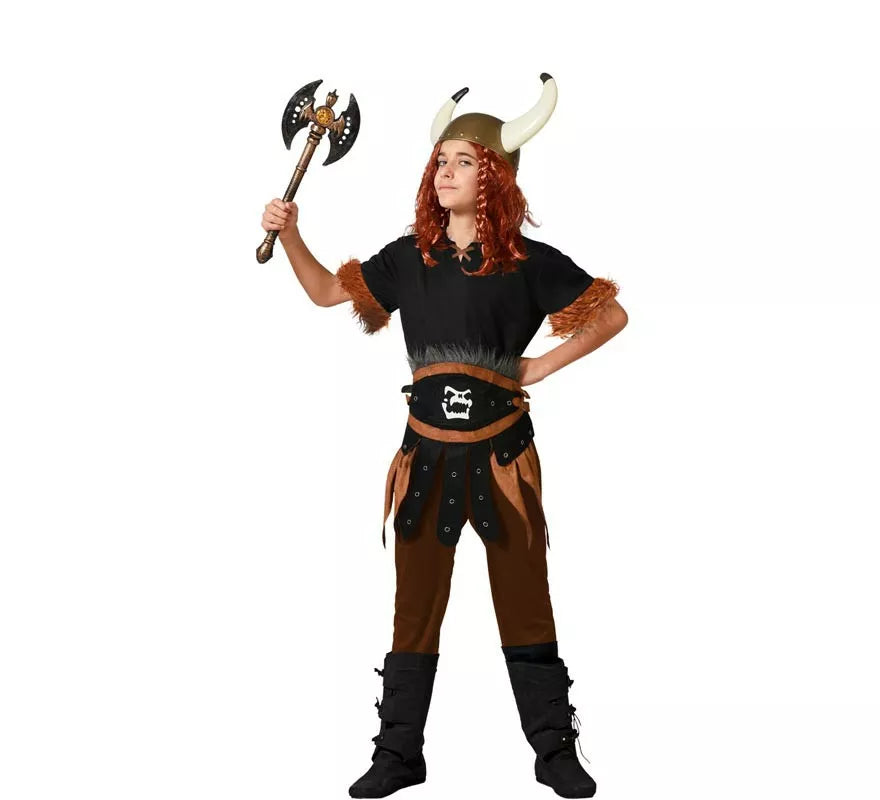 Translation missing: it.Disfraz de Vikingo marrón oscuro con cinturón para niño