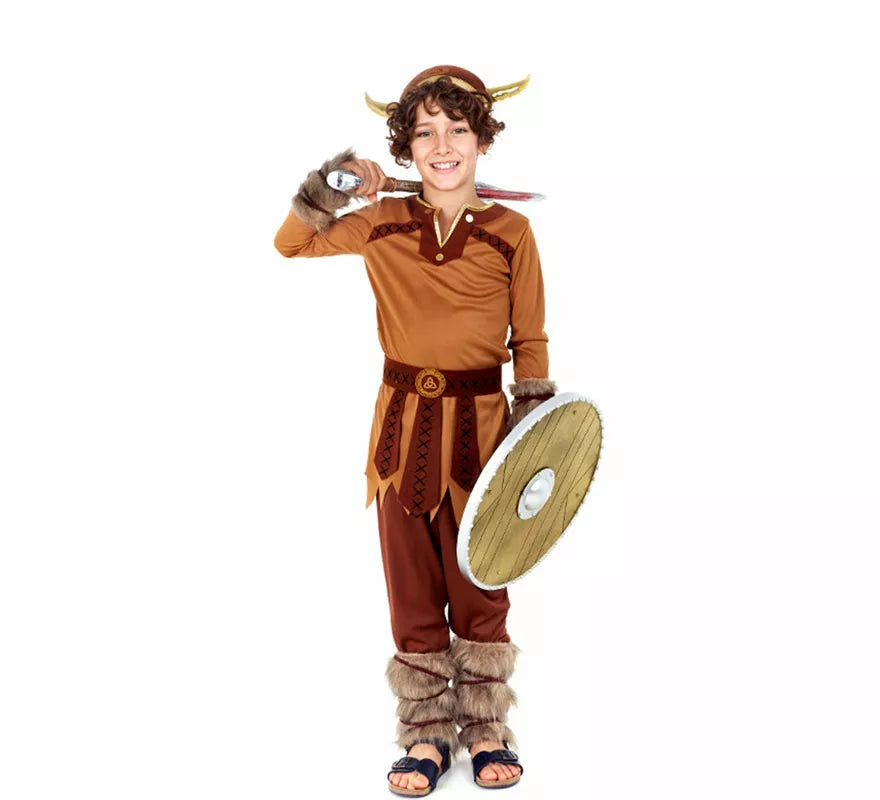 Translation missing: it.Disfraz de Vikingo marrón para niño