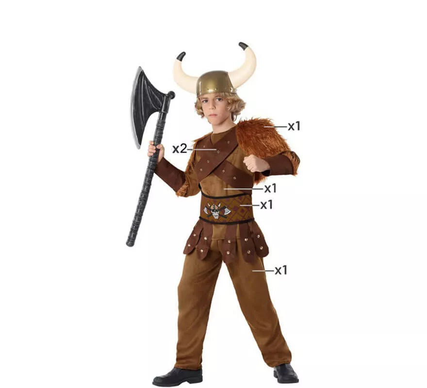 Translation missing: es.Disfraz de Vikingo Marrón para niño