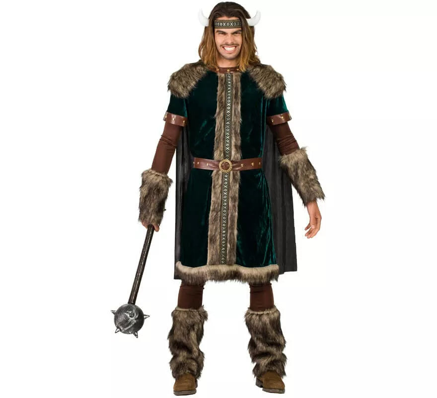 Translation missing: it.Disfraz de Vikingo verde para hombre