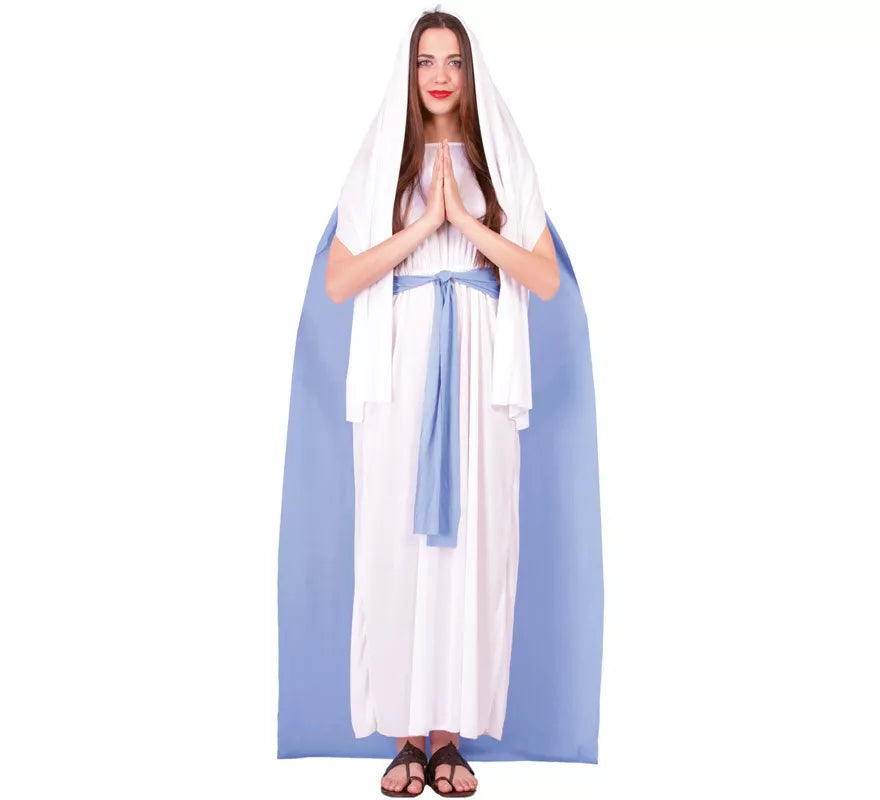 Translation missing: es.Disfraz de Virgen María con túnica y velo para mujer