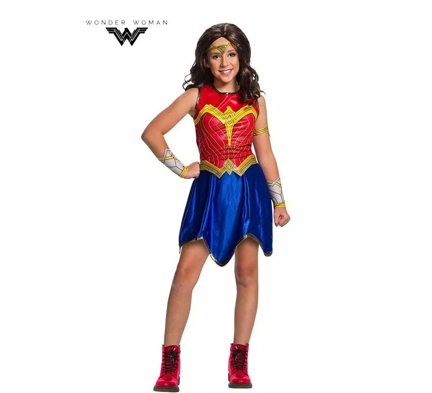 Translation missing: es.Disfraz de Wonder Woman Dc clásica con diadema para niña