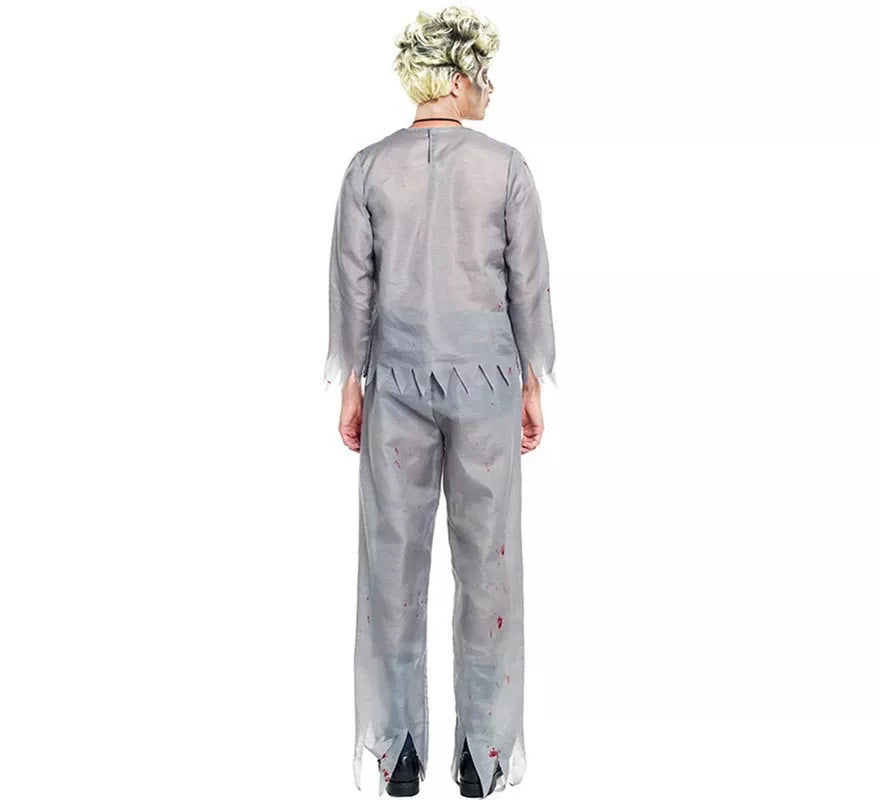 Translation missing: it.Disfraz de Zombie Colegial Gris para hombre
