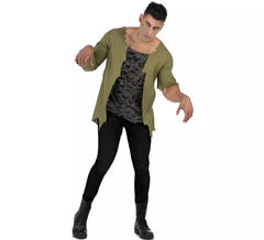 Costume da zombie verde infetto per uomo