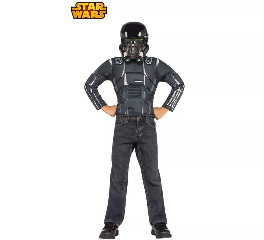 Translation missing: it.Disfraz Death Trooper Negro de Star Wars con máscara para niño en caja