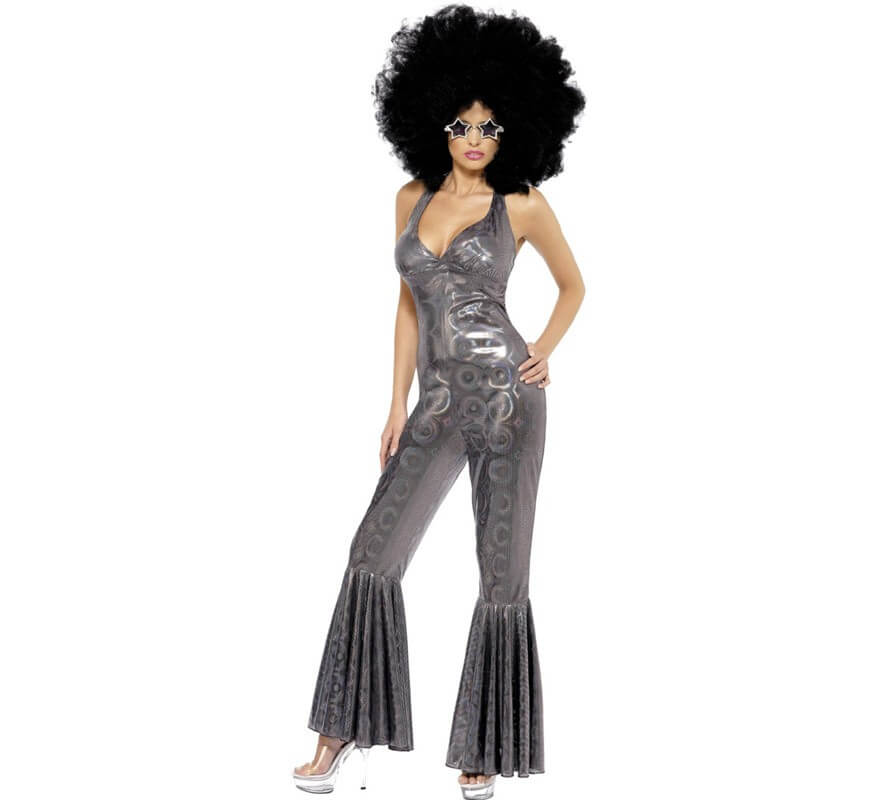 Translation missing: it.Disfraz Disco de Diva de los 70 Plateado para Mujer