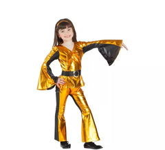 Costume da discoteca dorato per bambina