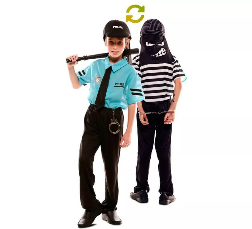 Translation missing: it.Disfraz Doble de Policía y Ladrón para niños