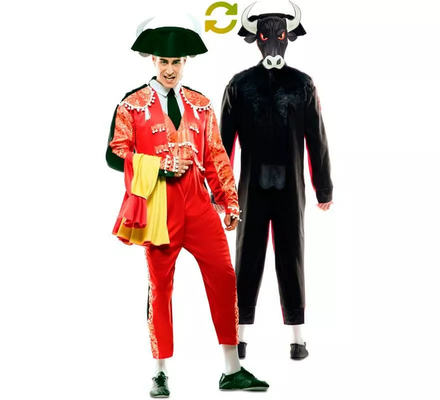 Translation missing: it.Disfraz Doble de Torero y Toro para hombre