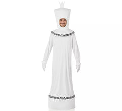 Costume bianco da doppia regina e re degli scacchi per adulto