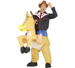 Costume da equitazione gonfiabile da cowboy per adulti