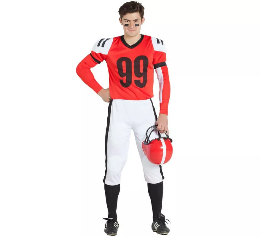Translation missing: it.Disfraz Jugador de Rugby Rojo y Blanco para hombre
