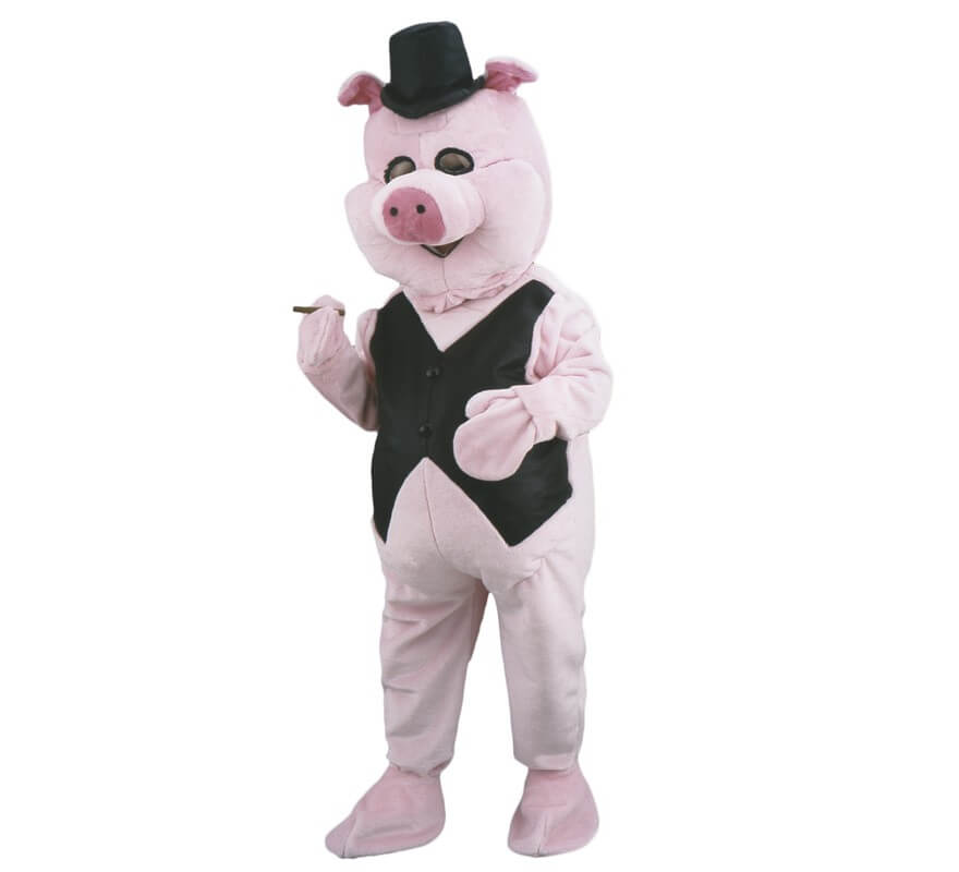 Translation missing: it.Disfraz Mascota Cerdito elegante para adultos