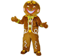 Costume mascotte biscotto di pan di zenzero per adulti