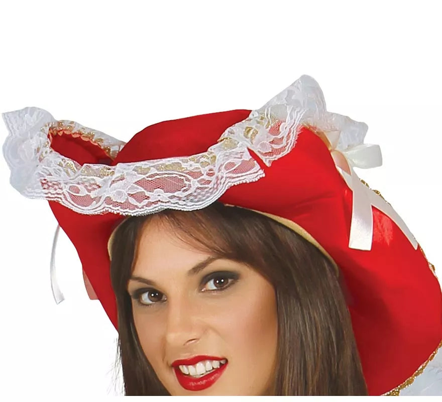 Translation missing: it.Disfraz Mosquetera Roja con Flor de Lis para Mujer