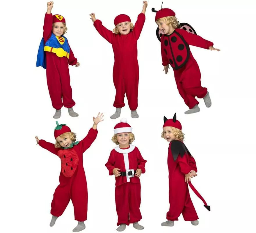 Translation missing: es.Disfraz Múltiple Rojo 6 en 1 para niños y bebé