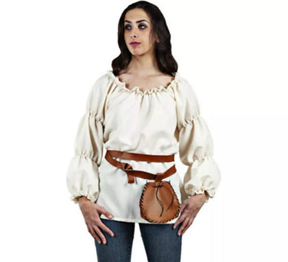 Disfraz o Camisa de Tabernera Medieval blanca para mujer