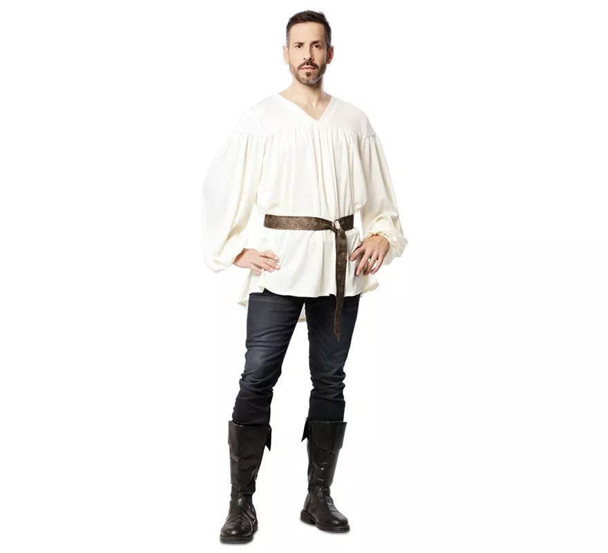 Translation missing: it.Disfraz o Camisa Medieval con cinturón para hombre