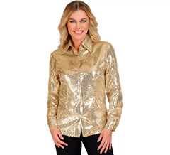 Costume moda oro o camicia con paillettes per donna