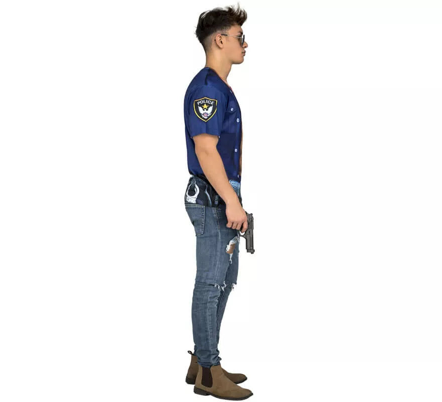 Translation missing: es.Camiseta disfraz de Policía forzudo para hombre