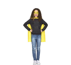 Costume da supereroe o da eroina gialla o mantello e maschera per bambini