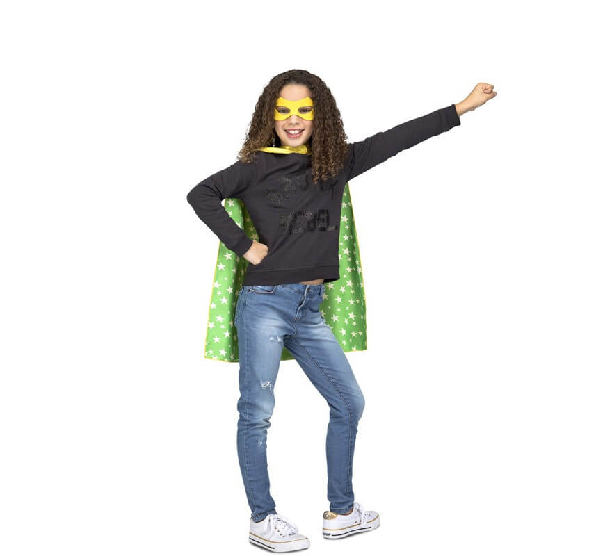 Translation missing: it.Disfraz o Capa de Súper Héroe Amarilla y verde para niños