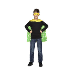Costume o mantello da supereroe giallo e verde per bambini