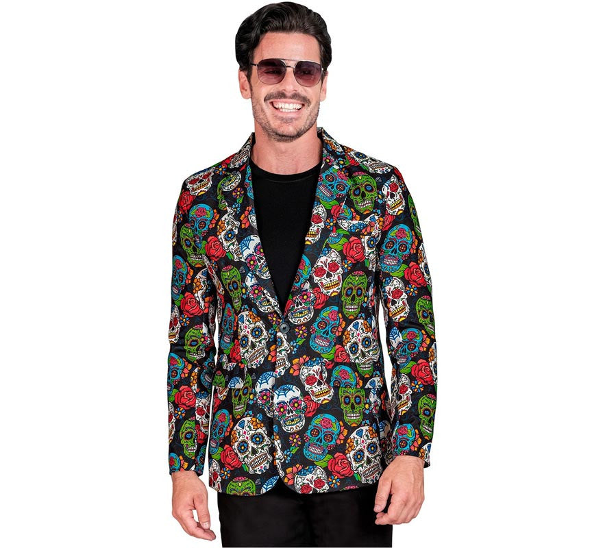 Translation missing: es.Chaqueta de Día de los Muertos multicolor para hombre