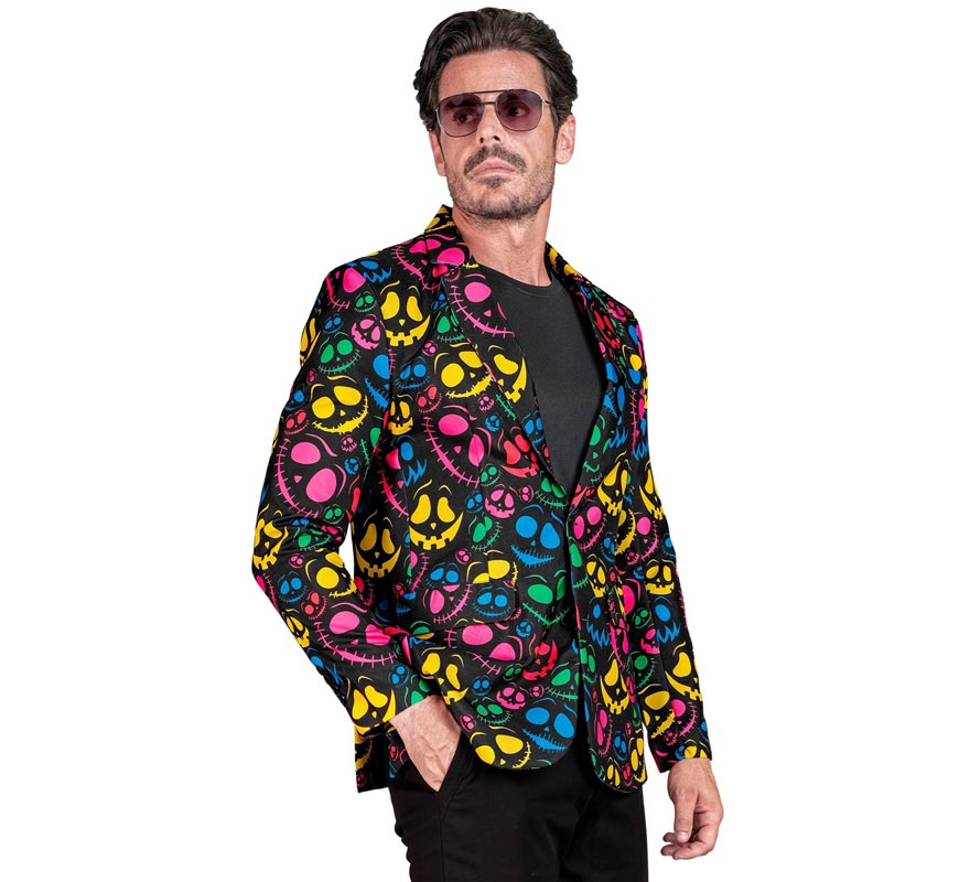 Translation missing: es.Chaqueta de Fantasmas multicolor neón para hombre
