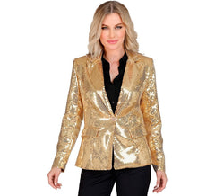 Giacca da festa con paillettes dorate da donna