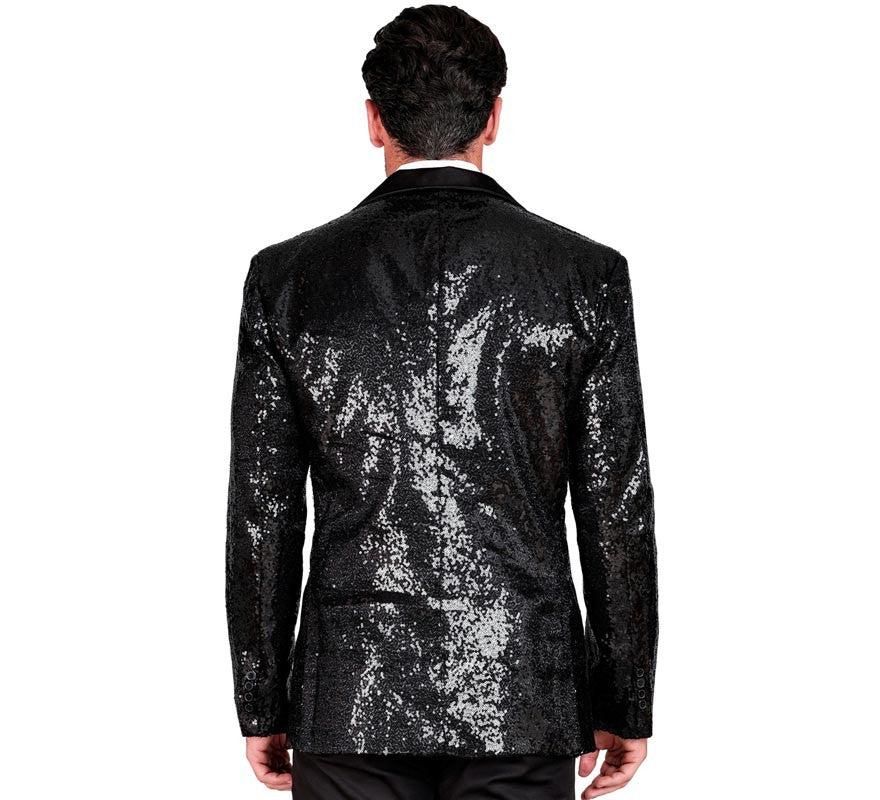 Translation missing: es.Chaqueta de Fiesta negro con lentejuelas para hombre