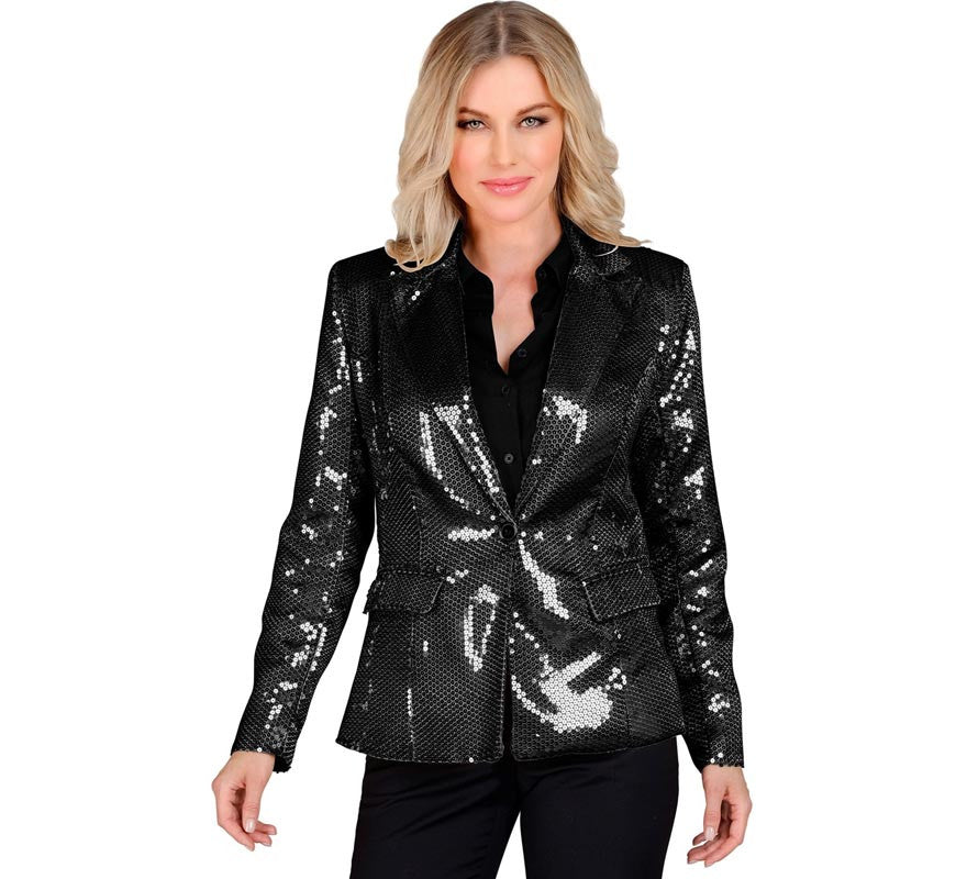 Translation missing: es.Chaqueta de Fiesta negro con lentejuelas para mujer