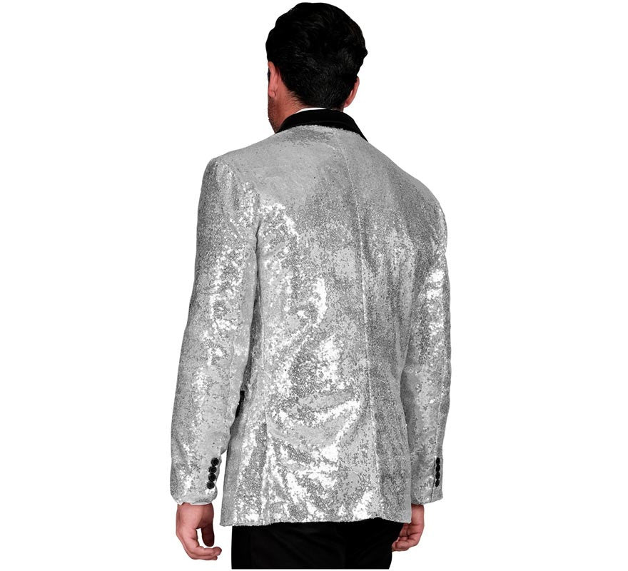Translation missing: es.Chaqueta de Fiesta plateado y negro para hombre
