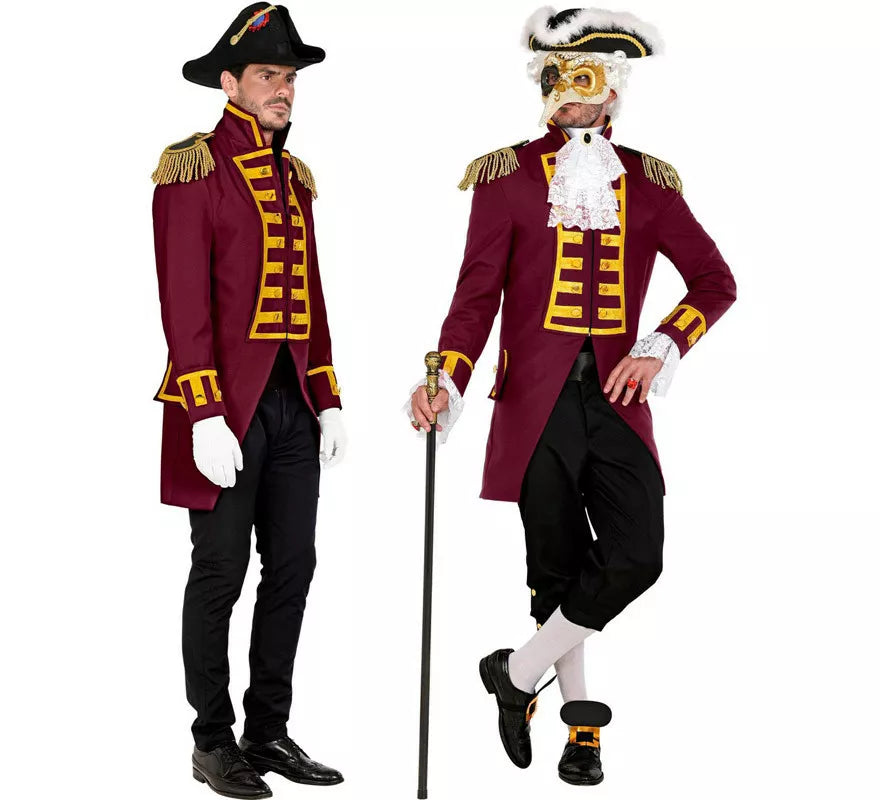 Translation missing: it.Disfraz o Chaqueta de Frac Burgundy Desfile para hombre
