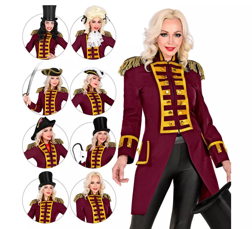 Translation missing: it.Disfraz o Chaqueta de Frac Burgundy Parade para mujer