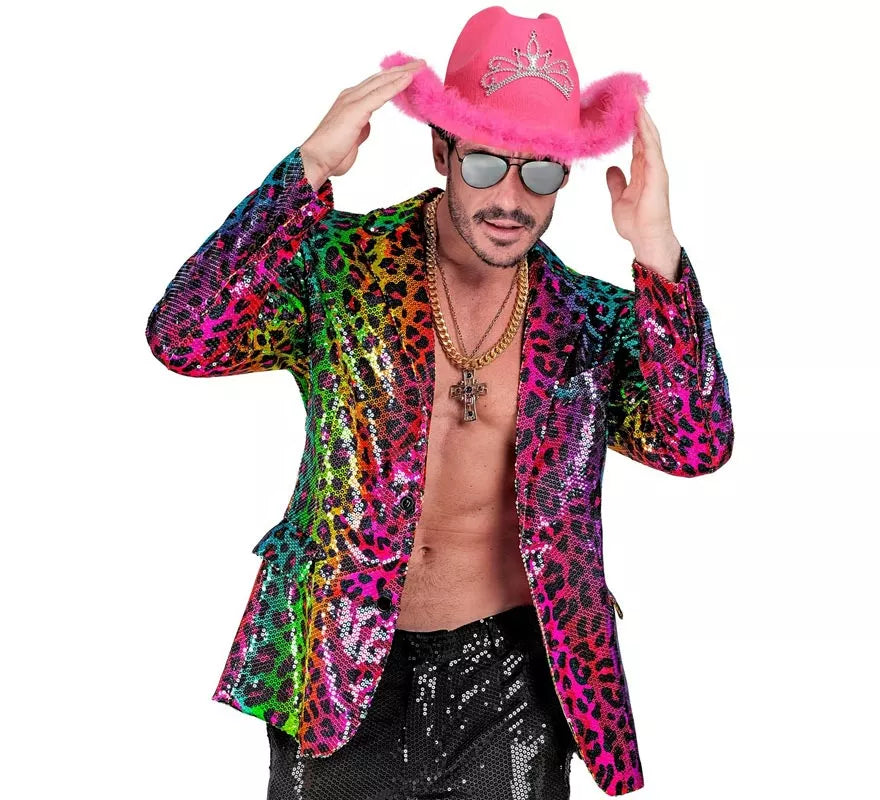 Translation missing: it.Disfraz o Chaqueta Fiesta animal print leopardo multicolor para hombre