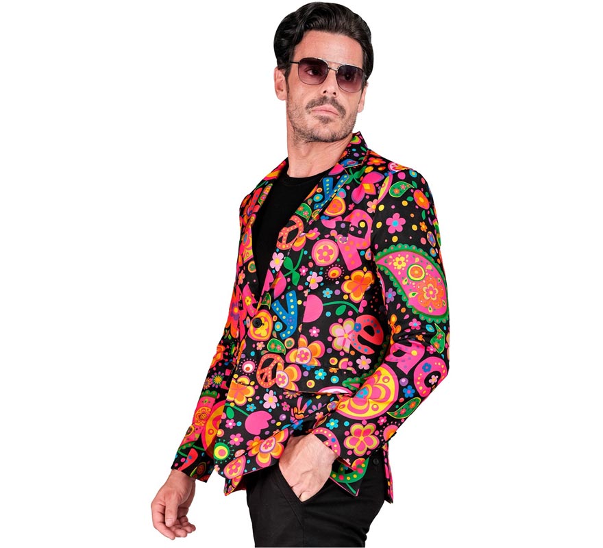 Translation missing: it.Chaqueta Fiesta Peace Hippie multicolor para hombre