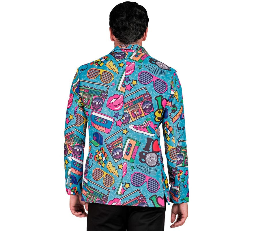 Translation missing: it.Chaqueta Fiesta Retro años 80 azul para hombre