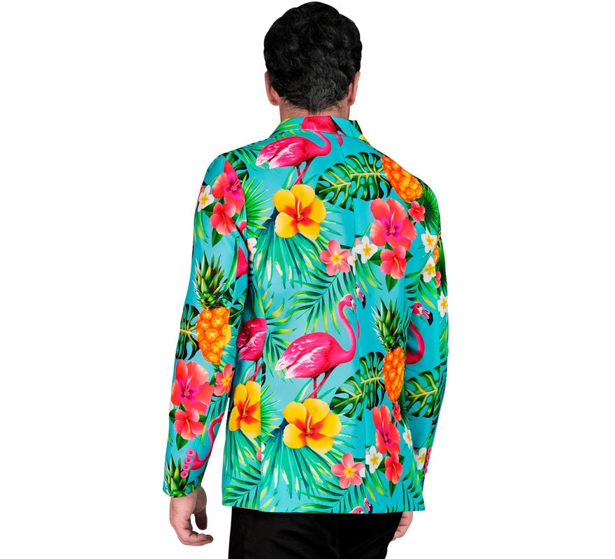 Translation missing: es.Chaqueta Fiesta Tropical turquesa para hombre