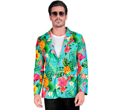 Giacca da festa tropicale turchese da uomo