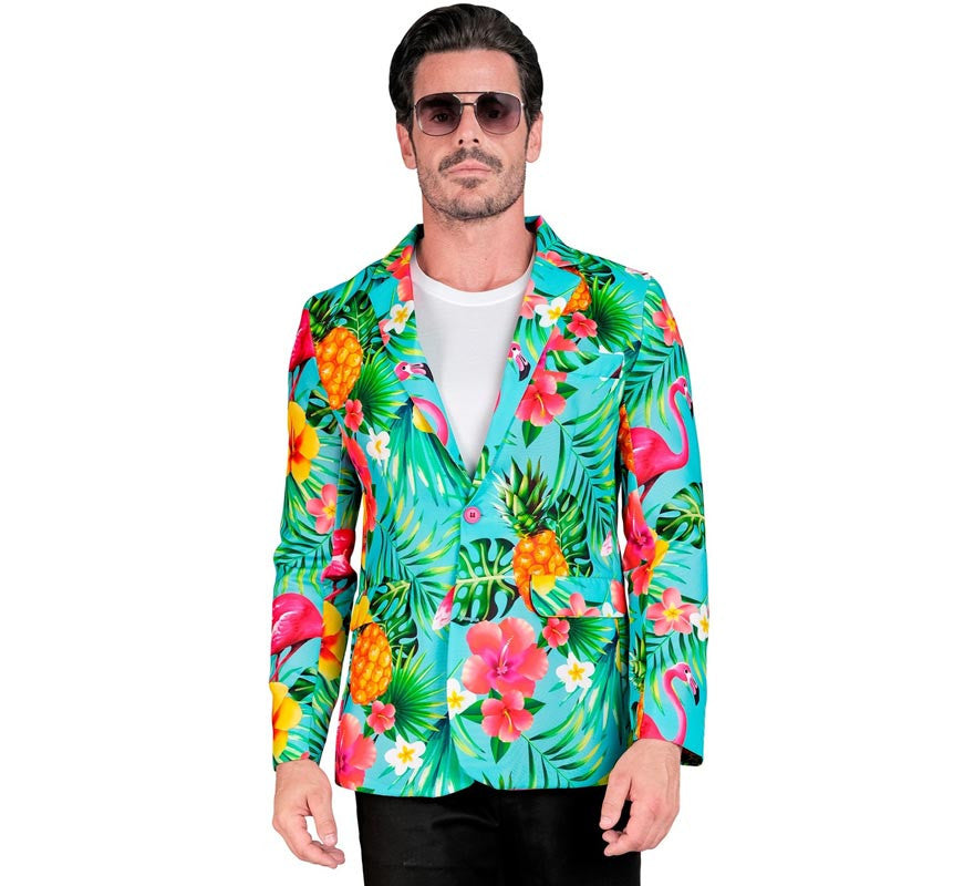 Translation missing: es.Chaqueta Fiesta Tropical turquesa para hombre