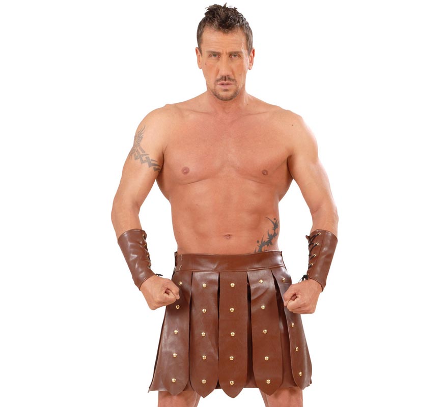 Disfraz o Falda de Gladiador Símil Piel para hombre